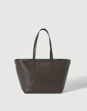 Calfskin small BC Duo bag Dark Mahogany Woman - Brunello Cucinelli