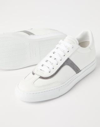 Calfskin sneakers White Woman - Brunello Cucinelli