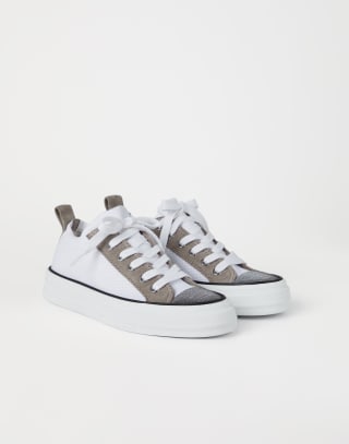 Sneakers with monili White Woman - Brunello Cucinelli