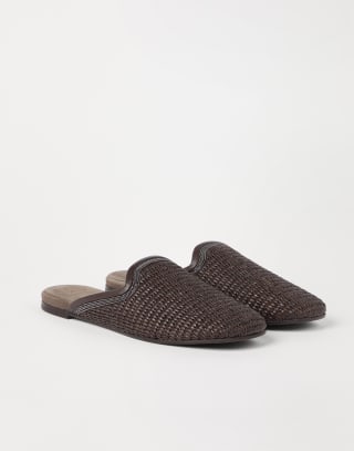 Techno raffia slipper Brown Woman - Brunello Cucinelli