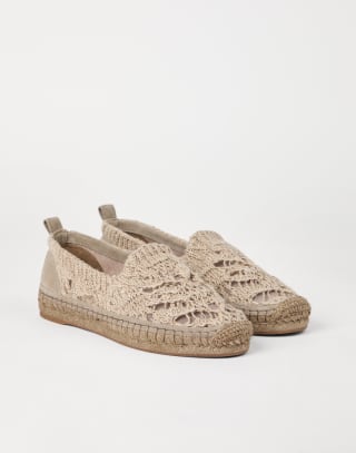 Foliage Lace espadrilles Light Brown Woman - Brunello Cucinelli