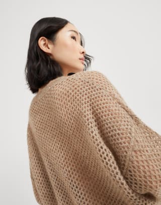 Джемпер Dazzling Mesh Ореховый Женщина - Brunello Cucinelli