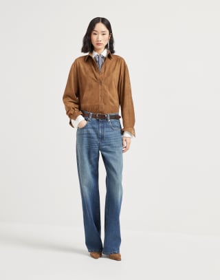 Pantalone Contemporary Loose Denim Donna - Brunello Cucinelli