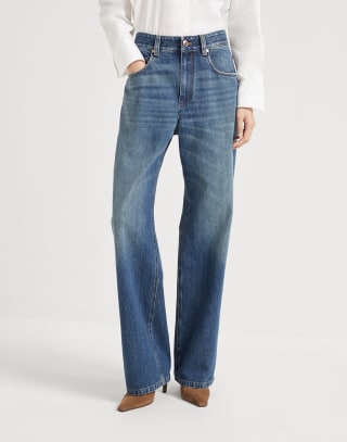 Contemporary Loose trousers Denim Woman - Brunello Cucinelli