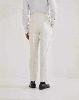 Tuxedo trousers with pleats Milk Man - Brunello Cucinelli