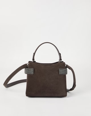 Small Top-Handle Essence bag Pine Cone Brown Woman - Brunello Cucinelli
