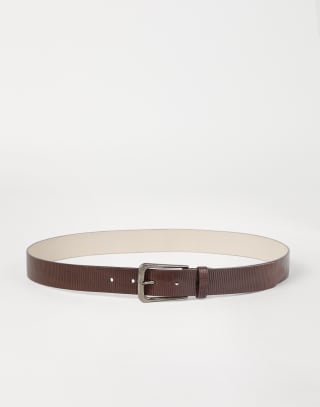 Carved leather belt Cocoa Woman - Brunello Cucinelli