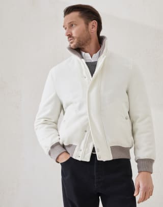 Cashmere aviator jacket Panama Man - Brunello Cucinelli