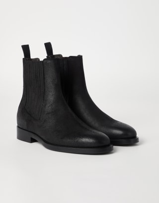 Suede Chelsea boots Black Man - Brunello Cucinelli