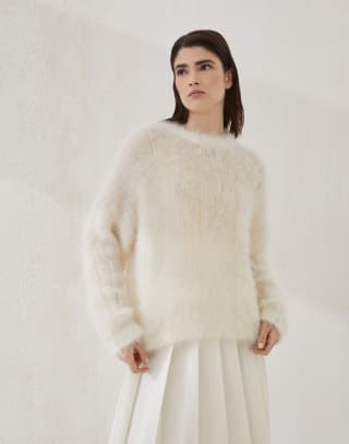Maglia in mohair e seta Burro Donna - Brunello Cucinelli