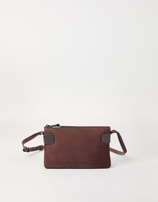 Mini sac à bandoulière Essence Bourgogne Femme - Brunello Cucinelli