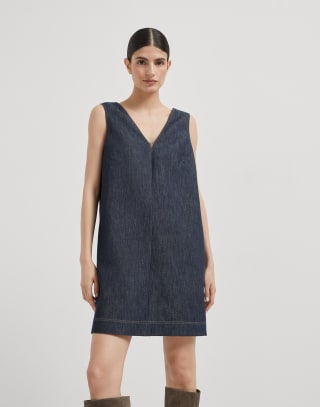 Mini dress Dark Denim Woman - Brunello Cucinelli