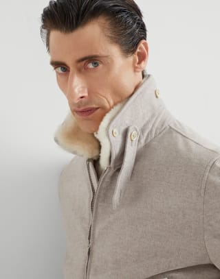 Cashmere beaver bomber jacket Bark Man - Brunello Cucinelli