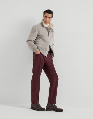 Cashmere beaver bomber jacket Bark Man - Brunello Cucinelli