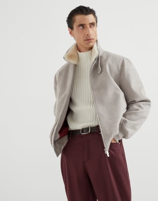 Cashmere beaver bomber jacket Bark Man - Brunello Cucinelli