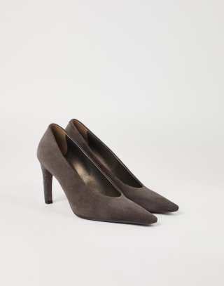 Suede heels Pine Cone Brown Woman - Brunello Cucinelli