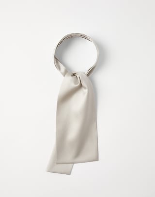 Stretch silk satin jabot Beige Silk Woman - Brunello Cucinelli