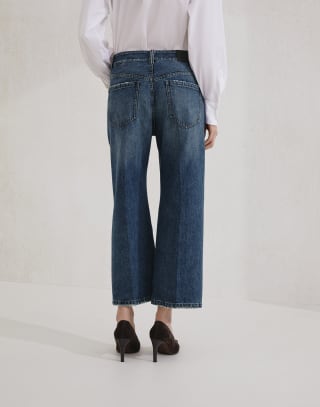 Contemporary square trousers Denim Woman - Brunello Cucinelli