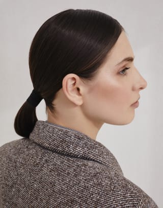 Mélange diagonal blazer Brown Woman - Brunello Cucinelli