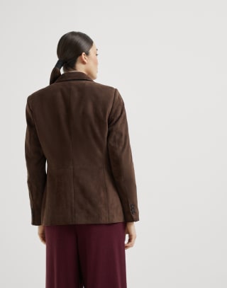Suede blazer Rust Brown Woman - Brunello Cucinelli