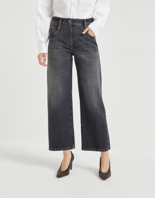 Authentic denim trousers Dark Grey Woman - Brunello Cucinelli