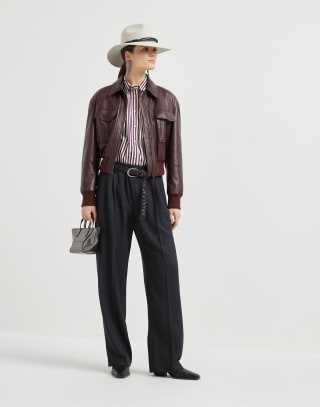 Pantalone Sartorial Track Lignite Donna - Brunello Cucinelli