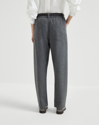 Flannel twill Baggy trousers Lead Woman - Brunello Cucinelli
