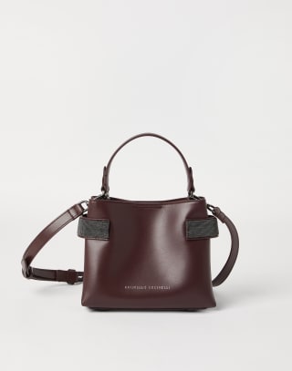 Small Top-Handle Essence bag Burgundy Woman - Brunello Cucinelli