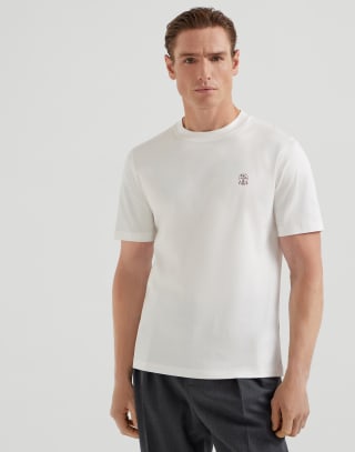 Jersey T-shirt with logo Off-White Man - Brunello Cucinelli