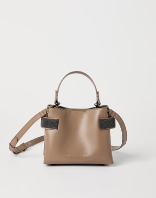 Small Top-Handle Essence bag Hazelnut Woman - Brunello Cucinelli