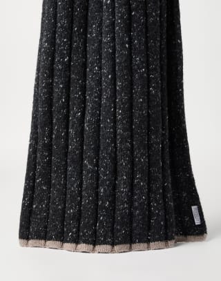 Cashmere knit scarf Anthracite Man - Brunello Cucinelli