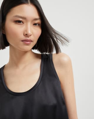 Top in raso Nero Donna - Brunello Cucinelli