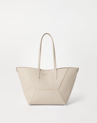 Calfskin small BC Duo bag Ivory Woman - Brunello Cucinelli