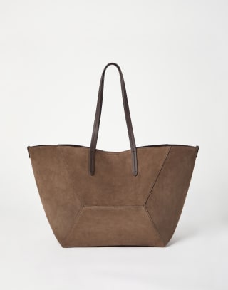 Suede BC Duo bag Bark Woman - Brunello Cucinelli