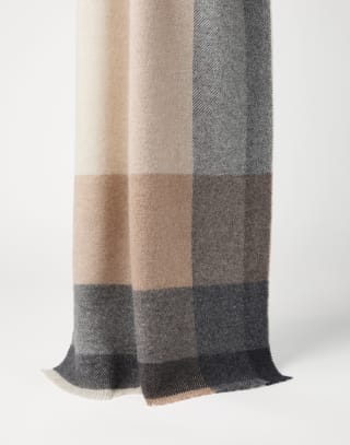 Wool and cashmere scarf Brown Man - Brunello Cucinelli