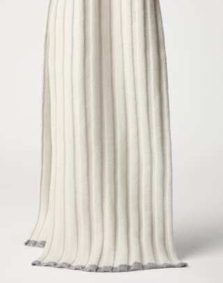 Sciarpa a coste Ecrù Uomo - Brunello Cucinelli