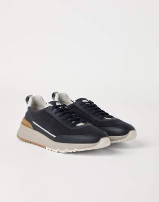 Suede and calfskin runners Night Man - Brunello Cucinelli
