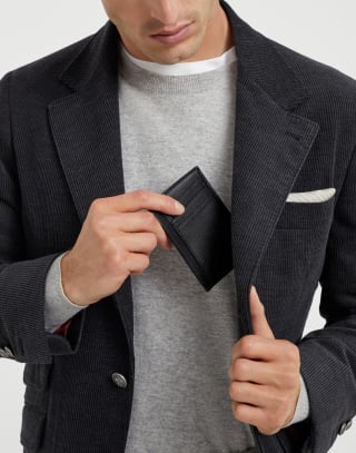 小羊皮卡片夹 黑色 男款 - Brunello Cucinelli