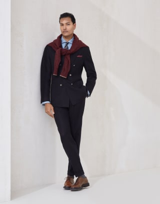 メタリックボタン付き フォーマルジャケット ブラック メンズ - Brunello Cucinelli