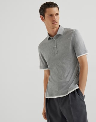 Jersey polo shirt Grey Man - Brunello Cucinelli
