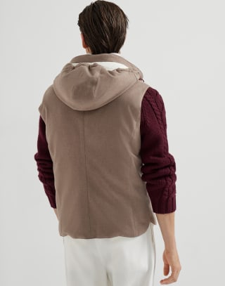 Flannel down vest Hazelnut Man - Brunello Cucinelli