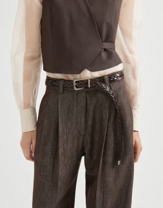 Braided belt Rust Brown Woman - Brunello Cucinelli