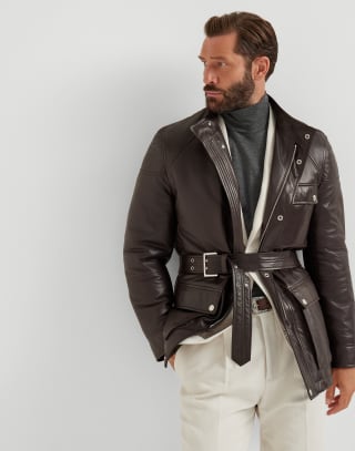 Nappa leather safari jacket Rust Brown Man - Brunello Cucinelli