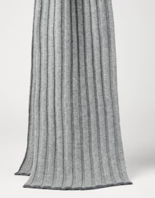 Rib knit scarf Light Grey Man - Brunello Cucinelli