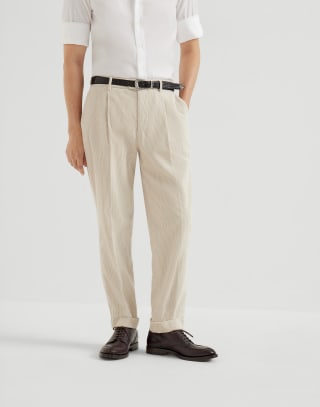 Garment-dyed trousers Panama Man - Brunello Cucinelli