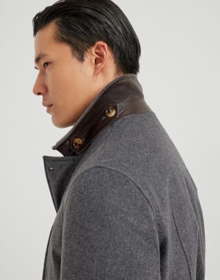 Safari jacket with padding Anthracite Man - Brunello Cucinelli