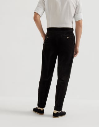 Trousers with double pleats and tabs Black Man - Brunello Cucinelli