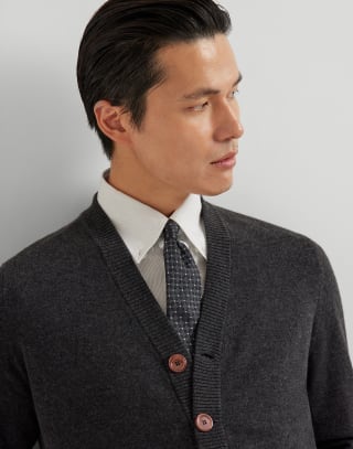 羊绒对襟衫 钢灰色 男款 - Brunello Cucinelli