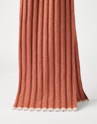 Rib knit scarf Orange Man - Brunello Cucinelli