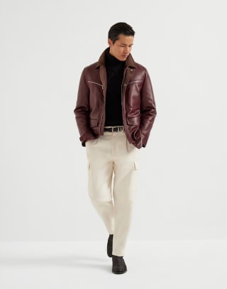 Cashmere Feather yarn sweater Black Man - Brunello Cucinelli